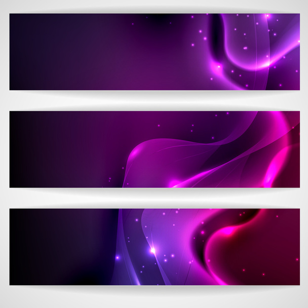 Dark Purple Abstract Banner. - Вектор,изображение
