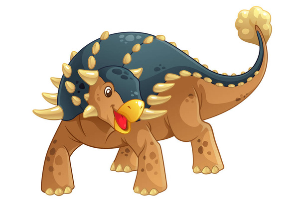 Ankylosaurus Cartoon Dinosaurs Illustration - Вектор, зображення