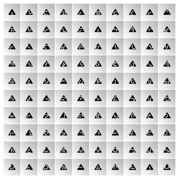 icône flèche en triangle boutons vectoriels ensemble
 - Vecteur, image