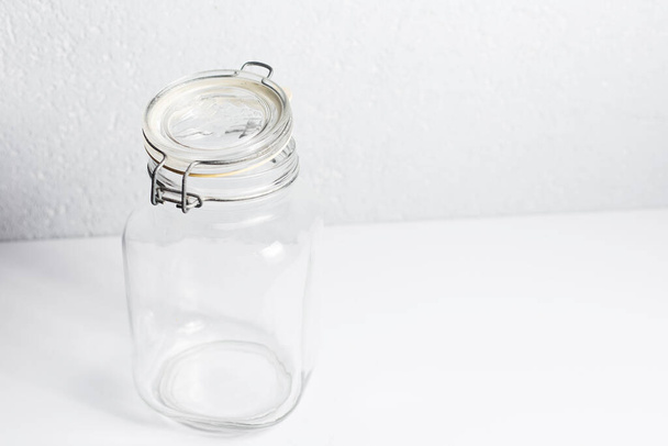 Thermo glass jar on white background. - Photo, Image
