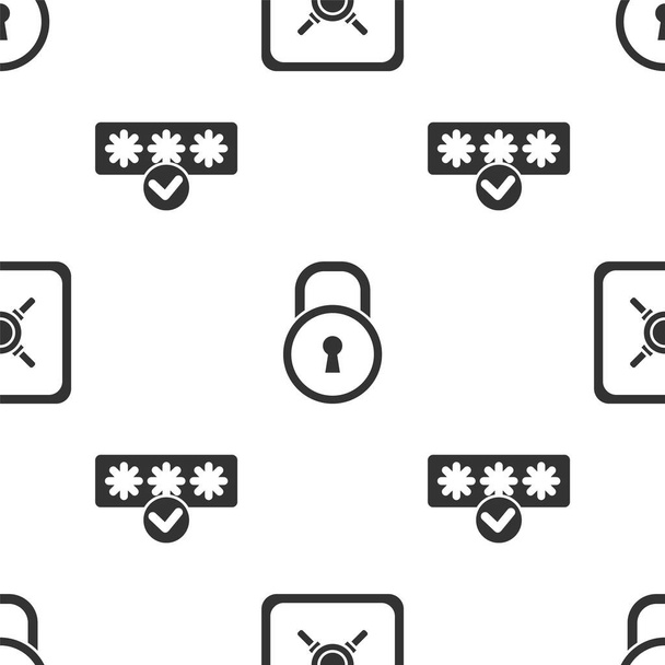 Set Safe, Lock and Password protection and safety access on seamless pattern. Вектор
 - Вектор,изображение