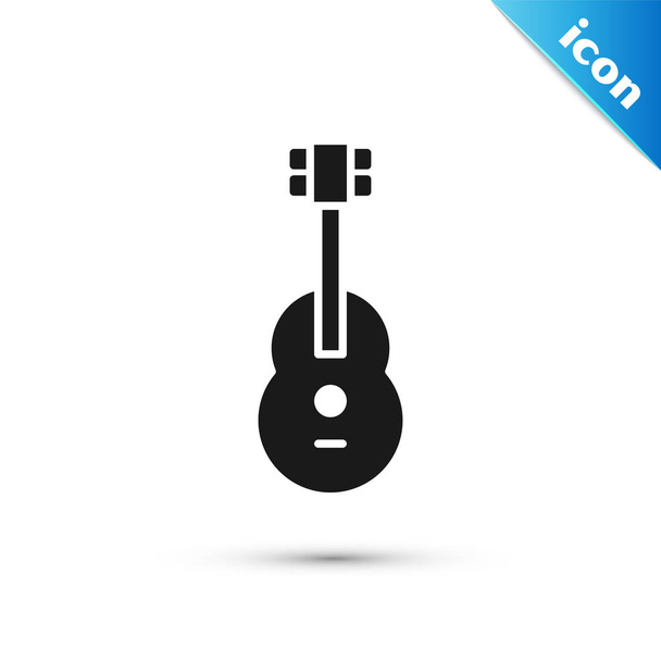 Grey Guitar icon isolated on white background. Acoustic guitar. String musical instrument. Vector Illustration - Vector, Image