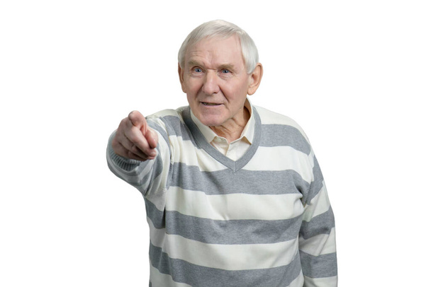 Portrait of senior man pointing. - Фото, зображення