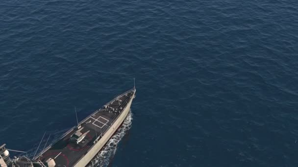 American Modern Warship In The High Seas (en inglés). Vista superior
. - Metraje, vídeo