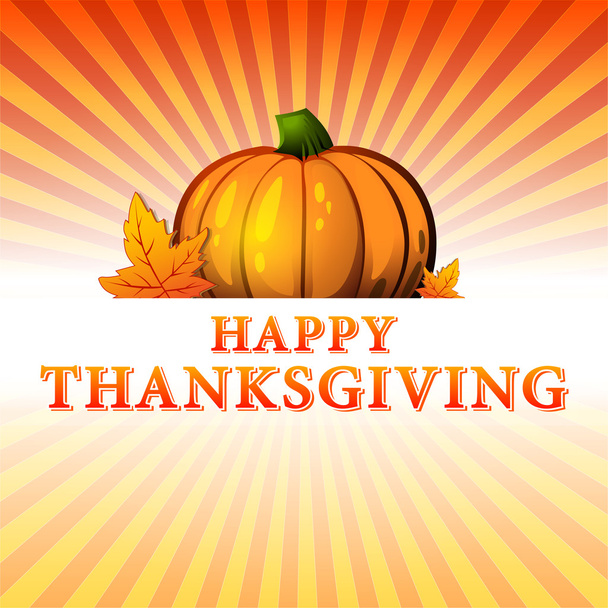 happy thanksgiving day - herfst illustratie met pompoen en fa - Foto, afbeelding