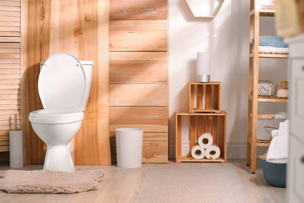 Modern toilet bowl in stylish bathroom interior - Zdjęcie, obraz