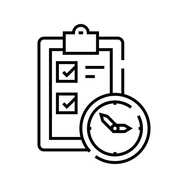 Productive management line icon, concept sign, outline vector illustration, linear symbol. - Vektor, Bild