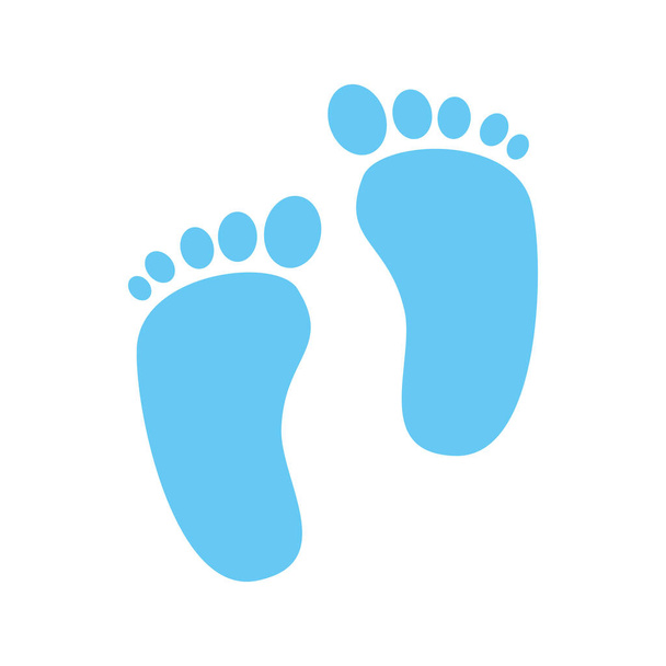 aranyos lábnyomok baba elszigetelt ikon - Vektor, kép