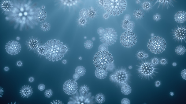 細菌やウイルスの病原性感染症、コロナウイルスのような微生物を引き起こす病気- 3Dイラスト - 写真・画像