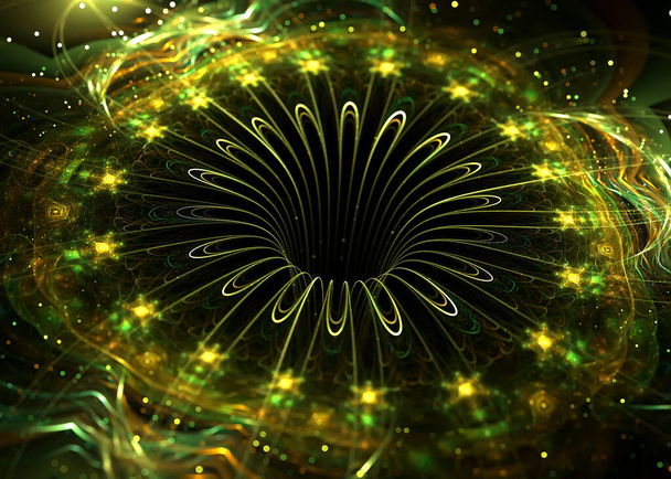 Fraktal błyszczący rurowy kwiat - Fraktal Art - obraz 3D - Zdjęcie, obraz