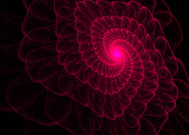 Fractal Shining Flat Dahlia Flower  -  Fractal Art - 3D image - Photo, Image