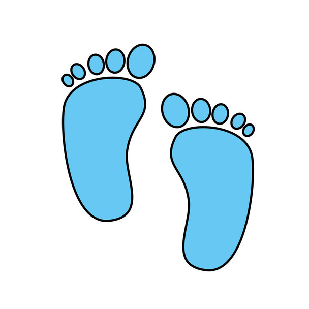 aranyos lábnyomok baba elszigetelt ikon - Vektor, kép