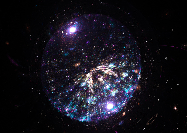 Fractal Sparkling Sphere - Fractal Art  - Φωτογραφία, εικόνα