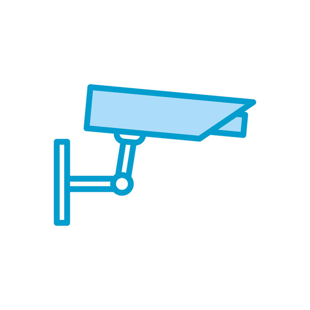 Cctv camera of security system line and fill style icon vector design - Vektor, kép