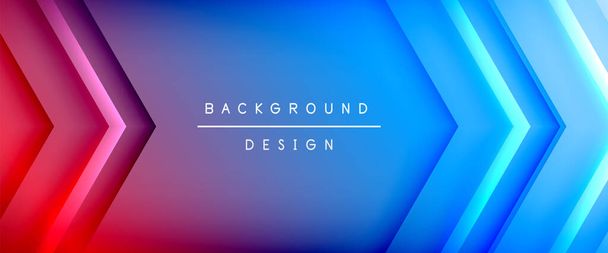 Arrow lines, technology digital template with shadows and lights on gradient background. Trendy simple fluid color gradient abstract background with dynamic straight shadow lines effect - Vector, Image