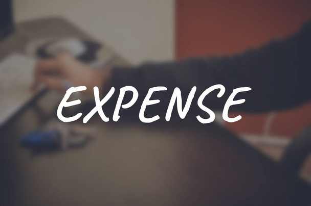 Expense word with blurring business background - Foto, Bild