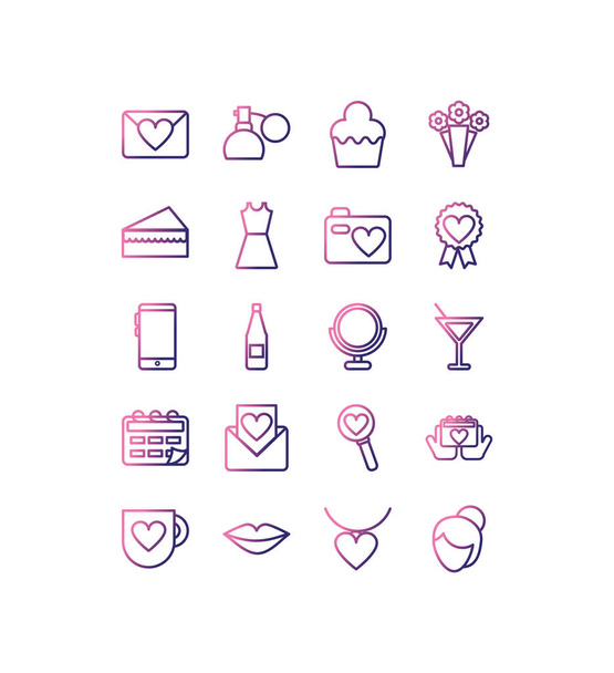 set of icons women day,gradient style icon - Vector, Image