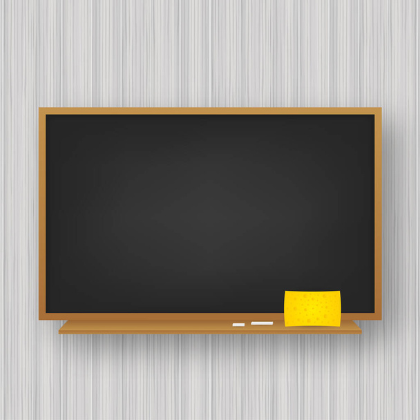 空の黒の学校の黒板の背景。デザインのテンプレート。ベクターストックイラスト - ベクター画像