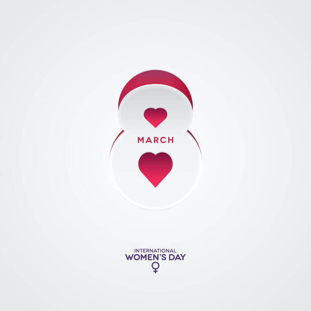 8 mars papier découpé icône de sculpture avec des formes de coeur. Poster design Journée internationale de la femme. Vénus symbole de genre
. - Vecteur, image