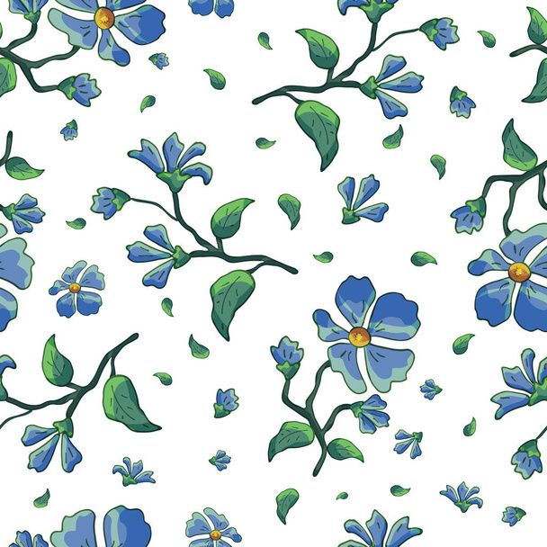 Vector seamless retro pattern, flowers . Fills, wallpaper, surface textures. - Vetor, Imagem