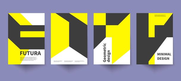 Cartaz geométrico minimalista, modelo de capa mínima, brochura A4, design gráfico vetorial estilo suíço
 - Vetor, Imagem