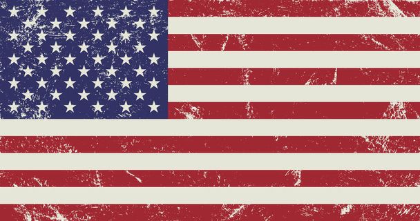 Grunge USA vlajka. Původní proporce. - Vektor, obrázek