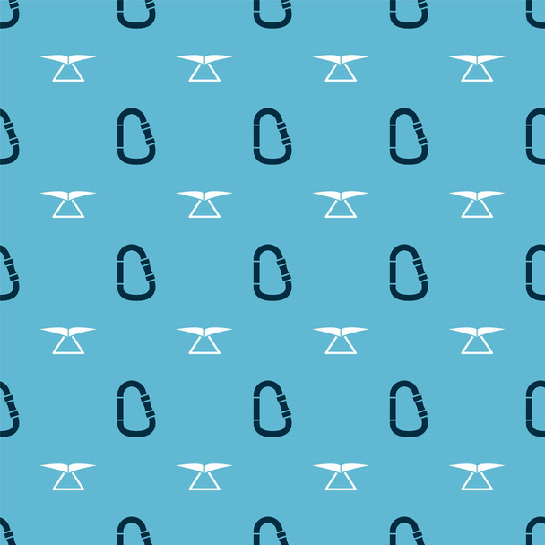 Set Carabiner and Hang glider on seamless pattern. Vector - Vector, Image
