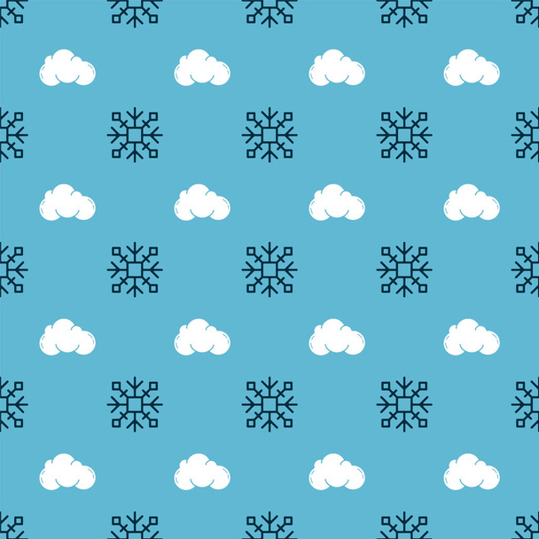Definir floco de neve e nuvem em padrão sem costura. Vetor
 - Vetor, Imagem