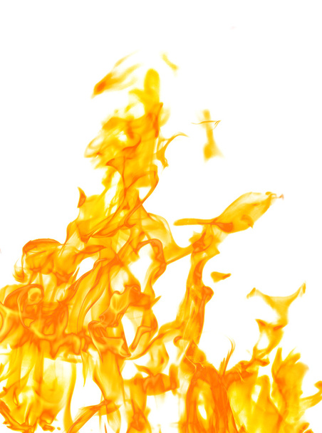 Beyaz Sarı alev üzerinde izole - Fotoğraf, Görsel