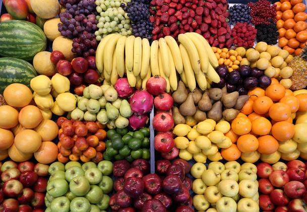  Vista dall'alto della consistenza dei frutti da vicino come sfondo
 - Foto, immagini