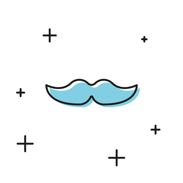 Black Mustache icon isolated on white background. Barbershop symbol. Facial hair style.  Vector Illustration - Vector, Image