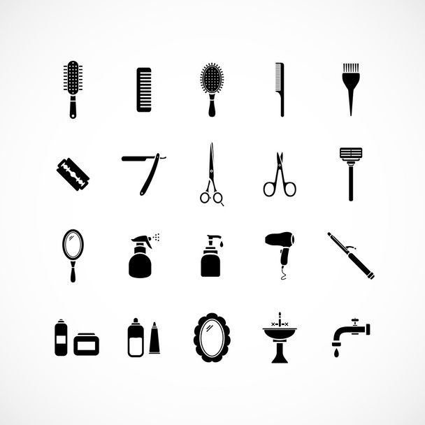 Conjunto de iconos de equipo de peluquería
 - Vector, imagen