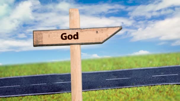 Street Sign the Way to God - Footage, Video