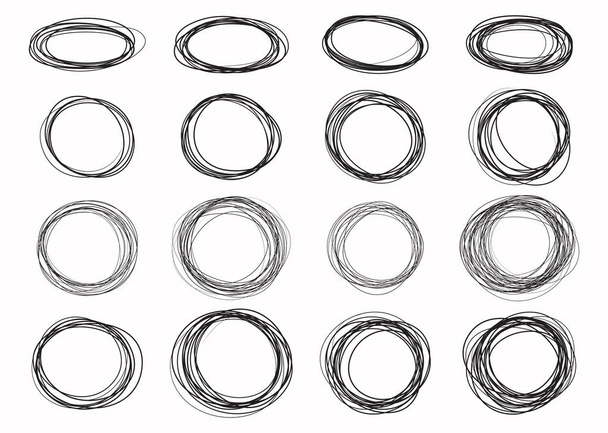 Dibujado a mano círculo y esbozo de línea oval, diseño de vectores
 - Vector, imagen