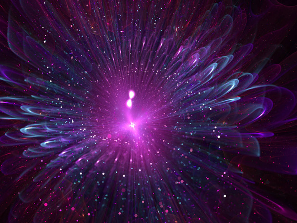Abstract Shining Chrysant - Fractal Art - Foto, afbeelding