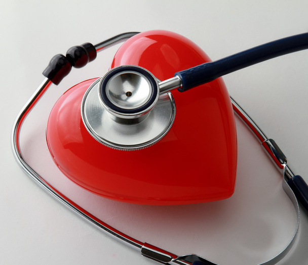 A heart with a stethoscope - Foto, Imagen
