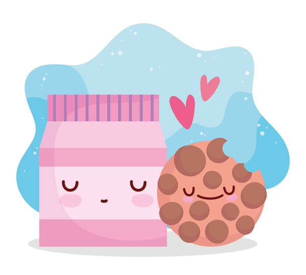 Пакет печенье меню персонаж мультфильм питание мило
 - Вектор,изображение
