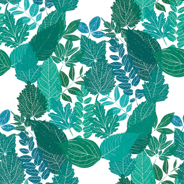 Elegant seamless pattern with hand drawn leaves, design elements. Floral  pattern for invitations, cards, print, gift wrap, manufacturing, textile, fabric, wallpapers - Διάνυσμα, εικόνα