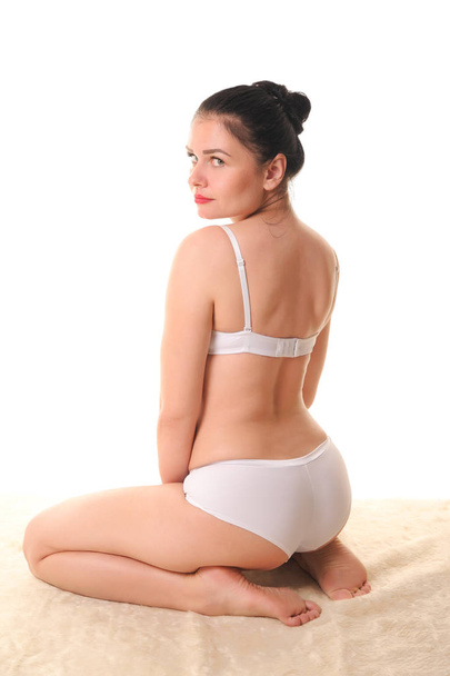 woman with a sexy body in white underwear - Φωτογραφία, εικόνα