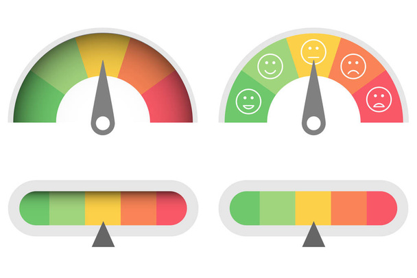 customer satisfaction quality icon review feedback vector scale - Vector, Image