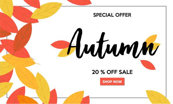 秋のセール｜店舗のためのバナー装飾的な背景 - ベクター画像