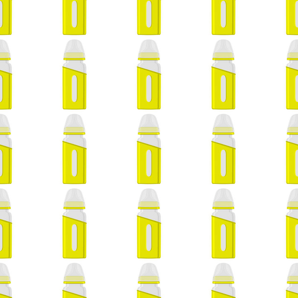 Illustration zum Thema farbige Babymilch-Kit in klarer Flasche mit Gummischnuller. Babymilchflasche bestehend aus Sammlung zu neugeborenen, guten Schnuller. Schnuller in Milchflasche und Babypflegegeräte. - Vektor, Bild