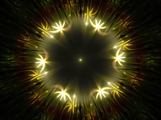 Lit de fleurs rond - Art fractal
   - Photo, image