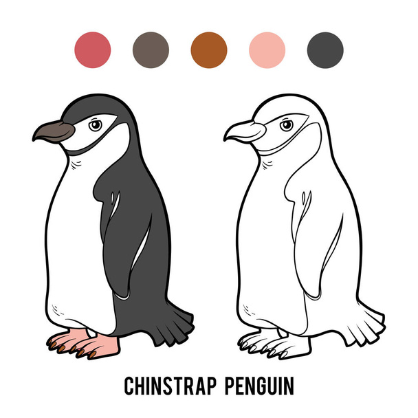 Libro da colorare per bambini, Chinstrap pinguino
 - Vettoriali, immagini