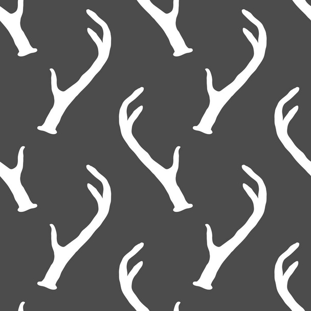 Seamless pattern with deer antlers. Vector hunting background. Nature wildlife animal backdrop. - Vettoriali, immagini