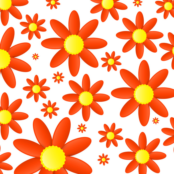 Abstract orange flowers background - Vector, Image