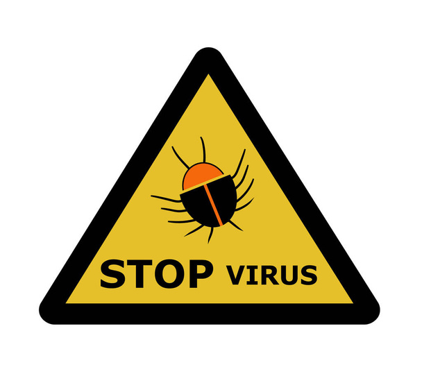 Σταμάτημα ιού, διάνυσμα εικονιδίου υπογραφής, απομονωμένο σε λευκό φόντο - Διάνυσμα, εικόνα