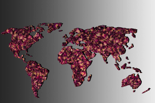 Грубо викладена карта світу з сірим тлом
 - Фото, зображення