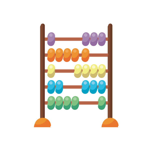 abacus child toy flat style icon - Vektor, obrázek