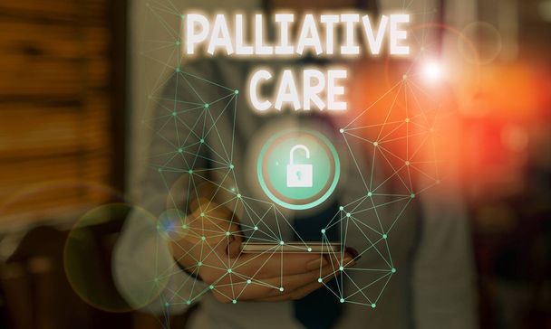 Text sign showing Palliative Care. Conceptual photo specialized medical care for showing with a serious illness. - Foto, afbeelding